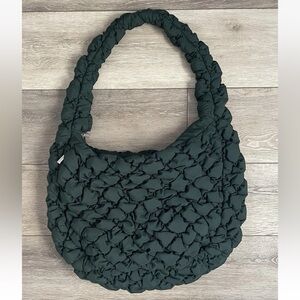 hTF $98 Aritzia Babaton Quilted Curator Bigger Bag In Scarab Green Color